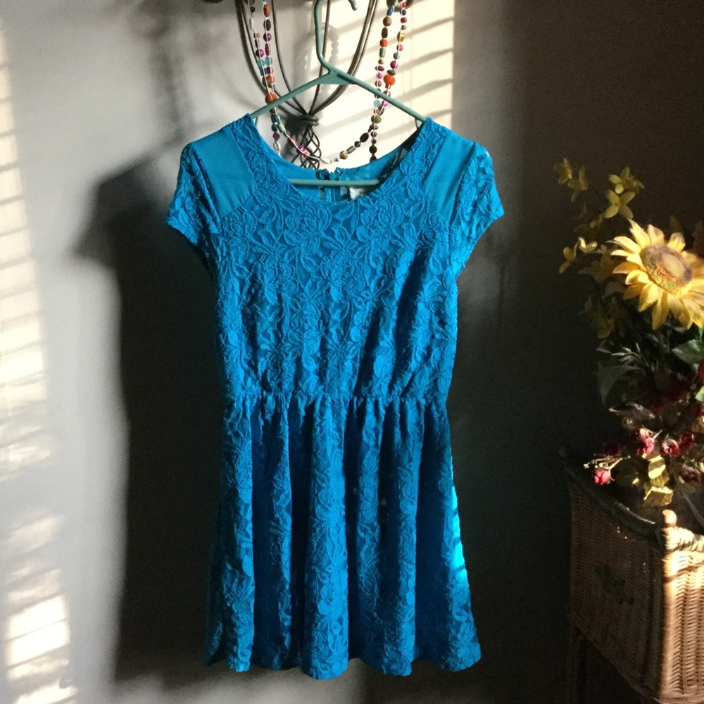 Teal lace dress from urban outfitters